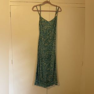 Silk blue paisley slip dress